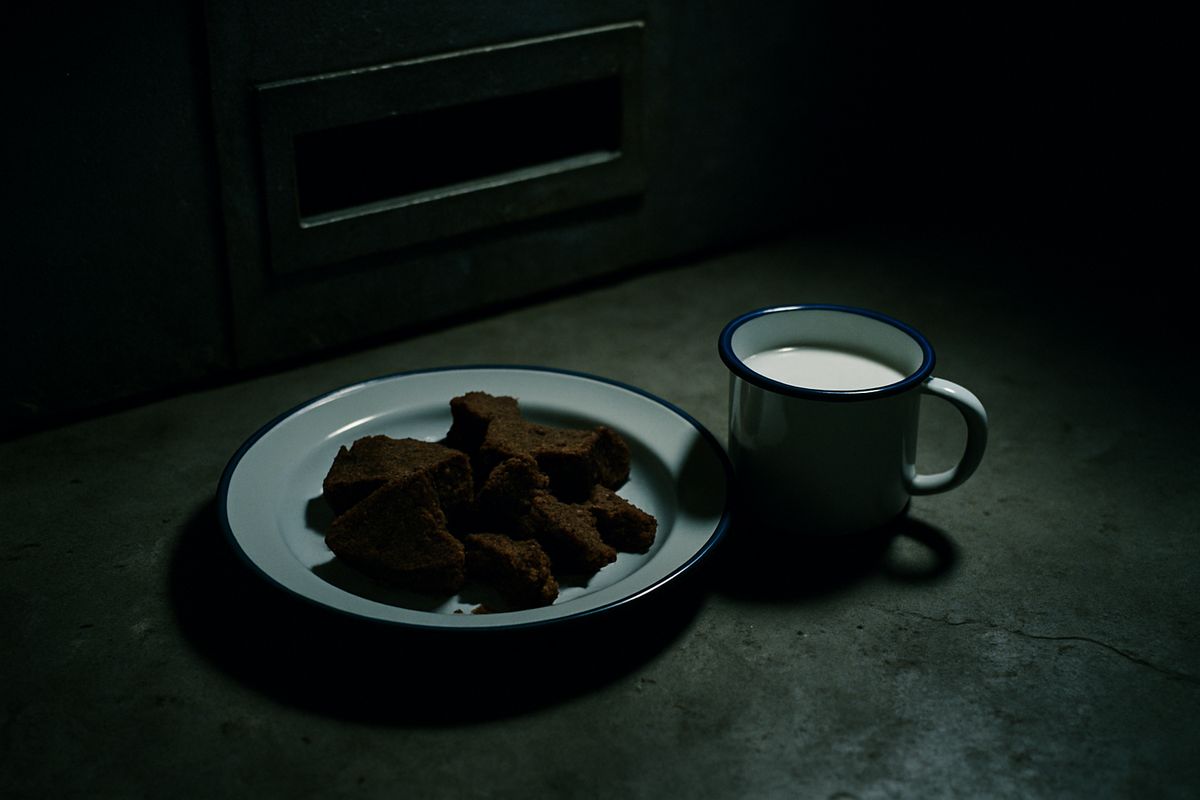 She pushed the plate until her fingers were at the edge of the metal, then let go. The plate slid.