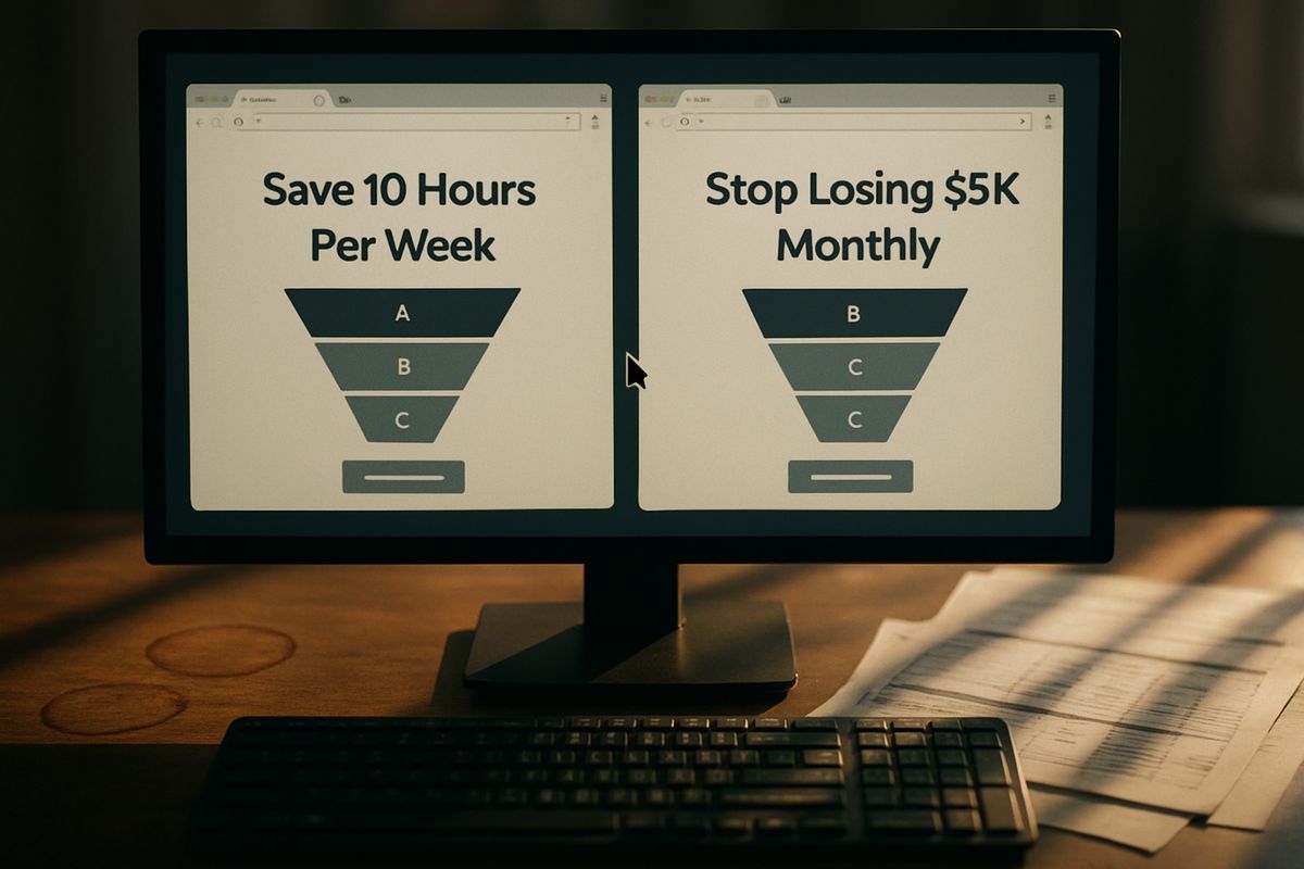 Ten hours versus five thousand dollars. Both true. Both valuable. But only one made someone reach for their credit card at 11 PM on a Tuesday.